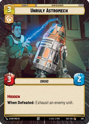Unruly Astromech (Hyperspace) (485) [Secrets of Power] Star Wars: Unlimited Single Disney