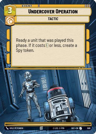 Undercover Operation (Hyperspace) (500) [Secrets of Power] Star Wars: Unlimited Single Disney