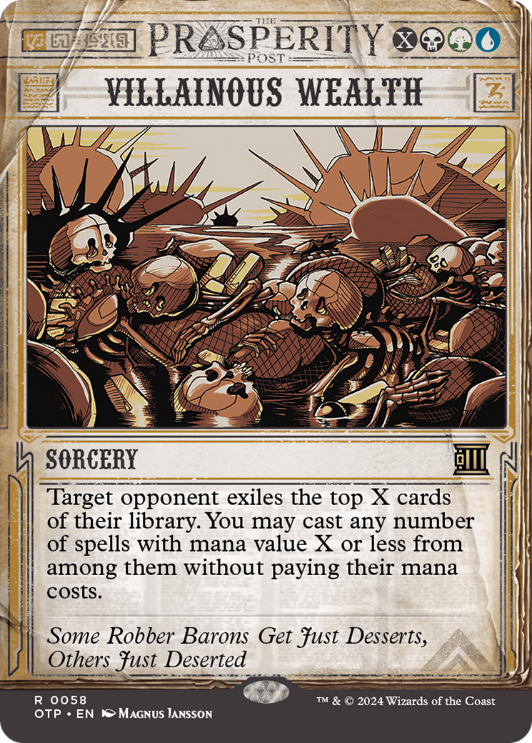 Villainous Wealth (OTP-058) [Breaking News] (Showcase) (Borderless) Foil MTG Single Wizards of the Coast