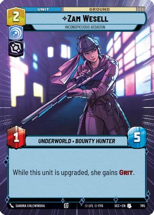 Zam Wesell - Inconspicuous Assassin (Hyperspace Foil) (785) [Secrets of Power] Foil Star Wars: Unlimited Single Disney
