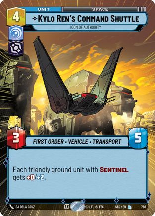 Kylo Ren's Command Shuttle - Icon of Authority (Hyperspace Foil) (788) [Secrets of Power] Foil Star Wars: Unlimited Single Disney