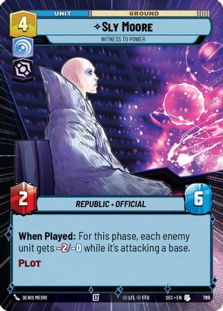 Sly Moore - Witness to Power (Hyperspace Foil) (789) [Secrets of Power] Foil Star Wars: Unlimited Single Disney