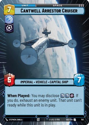 Cantwell Arrestor Cruiser (Hyperspace Foil) (793) [Secrets of Power] Foil Star Wars: Unlimited Single Disney