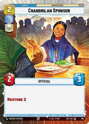 Chandrilan Sponsor (Hyperspace Foil) (799) [Secrets of Power] Foil Star Wars: Unlimited Single Disney