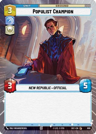 Populist Champion (Hyperspace Foil) (800) [Secrets of Power] Foil Star Wars: Unlimited Single Disney