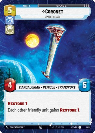 Coronet - Stately Vessel (Hyperspace Foil) (803) [Secrets of Power] Foil Star Wars: Unlimited Single Disney