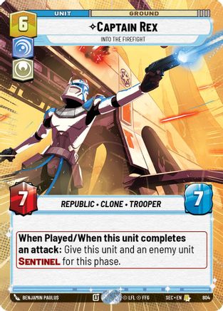 Captain Rex - Into the Firefight (Hyperspace Foil) (804) [Secrets of Power] Foil Star Wars: Unlimited Single Disney