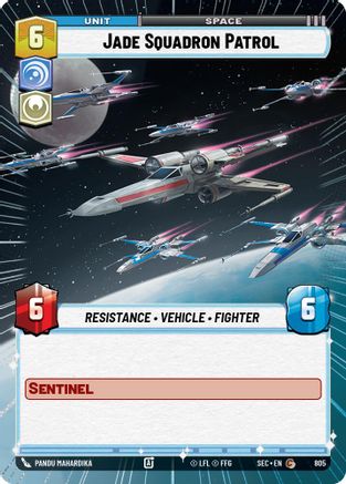 Jade Squadron Patrol (Hyperspace Foil) (805) [Secrets of Power] Foil Star Wars: Unlimited Single Disney