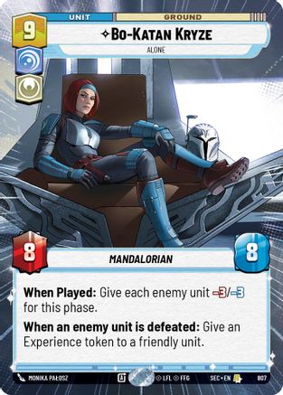Bo-Katan Kryze - Alone (Hyperspace Foil) (807) [Secrets of Power] Foil Star Wars: Unlimited Single Disney