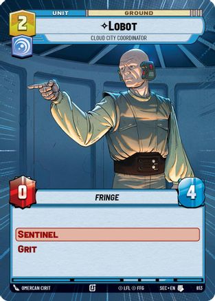Lobot - Cloud City Coordinator (Hyperspace Foil) (813) [Secrets of Power] Foil Star Wars: Unlimited Single Disney