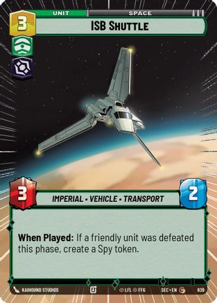 ISB Shuttle (Hyperspace Foil) (839) [Secrets of Power] Foil Star Wars: Unlimited Single Disney