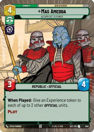 Mas Amedda - Accomplice to Power (Hyperspace Foil) (840) [Secrets of Power] Foil Star Wars: Unlimited Single Disney