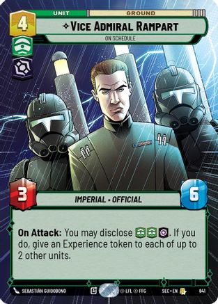 Vice Admiral Rampart - On Schedule (Hyperspace Foil) (841) [Secrets of Power] Foil Star Wars: Unlimited Single Disney