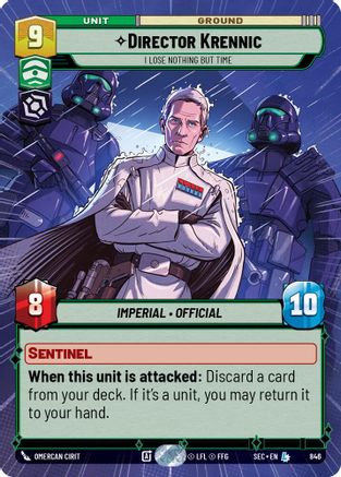 Director Krennic - I Lose Nothing But Time (Hyperspace Foil) (846) [Secrets of Power] Foil Star Wars: Unlimited Single Disney
