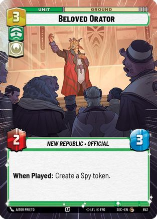 Beloved Orator (Hyperspace Foil) (853) [Secrets of Power] Foil Star Wars: Unlimited Single Disney