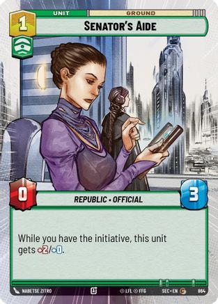 Senator's Aide (Hyperspace Foil) (864) [Secrets of Power] Foil Star Wars: Unlimited Single Disney