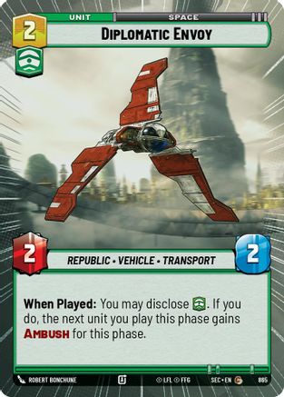 Diplomatic Envoy (Hyperspace Foil) (865) [Secrets of Power] Foil Star Wars: Unlimited Single Disney