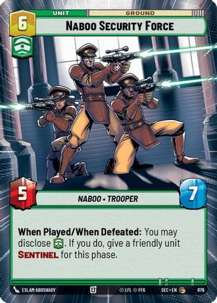Naboo Security Force (Hyperspace Foil) (876) [Secrets of Power] Foil Star Wars: Unlimited Single Disney