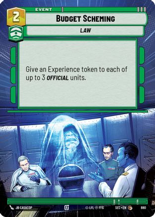 Budget Scheming (Hyperspace Foil) (880) [Secrets of Power] Foil Star Wars: Unlimited Single Disney