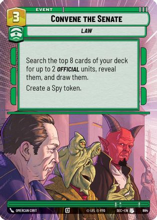 Convene the Senate (Hyperspace Foil) (884) [Secrets of Power] Foil Star Wars: Unlimited Single Disney