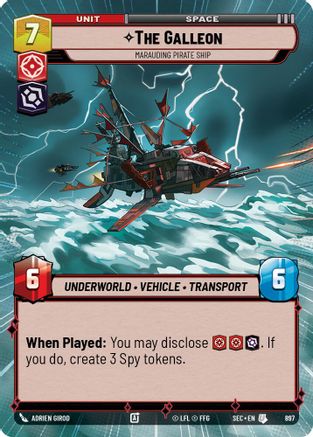 The Galleon - Marauding Pirate Ship (Hyperspace Foil) (897) [Secrets of Power] Foil Star Wars: Unlimited Single Disney
