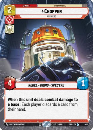 Chopper - War Hero (Hyperspace Foil) (903) [Secrets of Power] Foil Star Wars: Unlimited Single Disney
