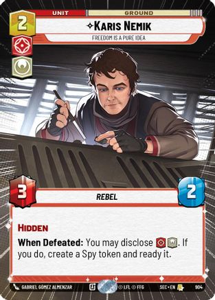 Karis Nemik - Freedom is a Pure Idea (Hyperspace Foil) (904) [Secrets of Power] Foil Star Wars: Unlimited Single Disney