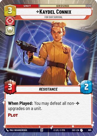 Kaydel Connix - For Our Survival (Hyperspace Foil) (905) [Secrets of Power] Foil Star Wars: Unlimited Single Disney