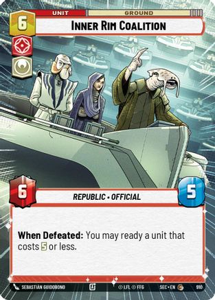 Inner Rim Coalition (Hyperspace Foil) (910) [Secrets of Power] Foil Star Wars: Unlimited Single Disney