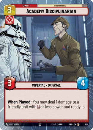 Academy Disciplinarian (Hyperspace Foil) (921) [Secrets of Power] Foil Star Wars: Unlimited Single Disney