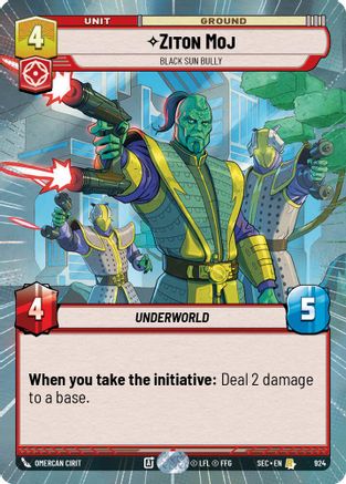 Ziton Moj - Black Sun Bully (Hyperspace Foil) (924) [Secrets of Power] Foil Star Wars: Unlimited Single Disney