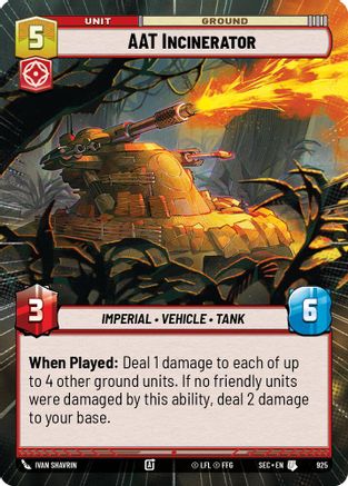 AAT Incinerator (Hyperspace Foil) (925) [Secrets of Power] Foil Star Wars: Unlimited Single Disney
