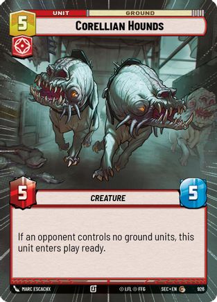 Corellian Hounds (Hyperspace Foil) (926) [Secrets of Power] Foil Star Wars: Unlimited Single Disney