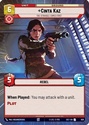 Cinta Kaz - The Struggle Comes First (Hyperspace Foil) (928) [Secrets of Power] Foil Star Wars: Unlimited Single Disney