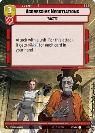 Aggressive Negotiations (Hyperspace Foil) (935) [Secrets of Power] Foil Star Wars: Unlimited Single Disney