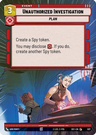 Unauthorized Investigation (Hyperspace Foil) (937) [Secrets of Power] Foil Star Wars: Unlimited Single Disney
