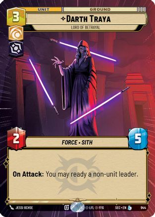 Darth Traya - Lord of Betrayal (Hyperspace Foil) (944) [Secrets of Power] Foil Star Wars: Unlimited Single Disney