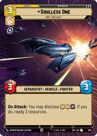 Soulless One - Swift and Agile (Hyperspace Foil) (946) [Secrets of Power] Foil Star Wars: Unlimited Single Disney