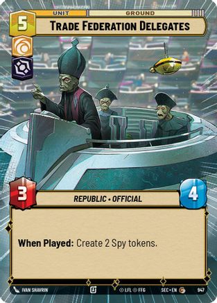 Trade Federation Delegates (Hyperspace Foil) (947) [Secrets of Power] Foil Star Wars: Unlimited Single Disney