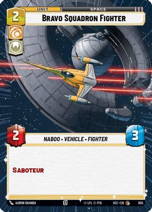 Bravo Squadron Fighter (Hyperspace Foil) (955) [Secrets of Power] Foil Star Wars: Unlimited Single Disney