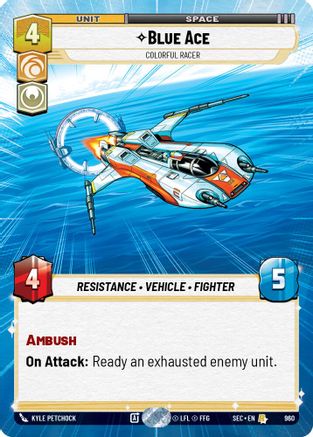 Blue Ace - Colorful Racer (Hyperspace Foil) (960) [Secrets of Power] Foil Star Wars: Unlimited Single Disney