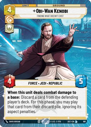 Obi-Wan Kenobi - Finding What Doesn't Exist (Hyperspace Foil) (961) [Secrets of Power] Foil Star Wars: Unlimited Single Disney