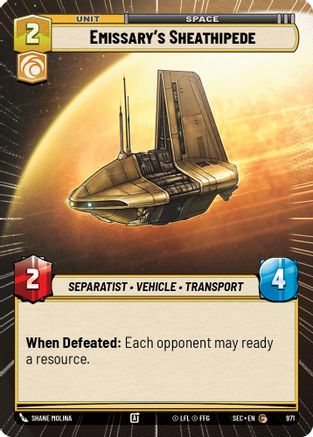 Emissary's Sheathipede (Hyperspace Foil) (971) [Secrets of Power] Foil Star Wars: Unlimited Single Disney
