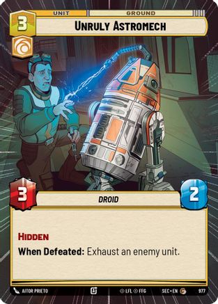 Unruly Astromech (Hyperspace Foil) (977) [Secrets of Power] Foil Star Wars: Unlimited Single Disney
