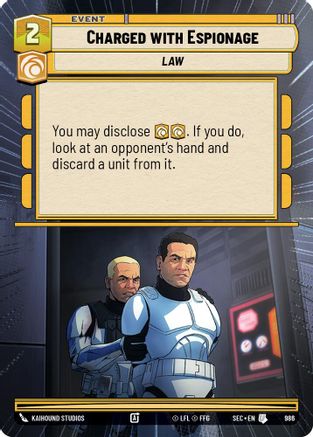 Charged with Espionage (Hyperspace Foil) (986) [Secrets of Power] Foil Star Wars: Unlimited Single Disney