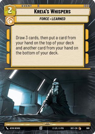 Kreia's Whispers (Hyperspace Foil) (988) [Secrets of Power] Foil Star Wars: Unlimited Single Disney