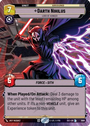 Darth Nihilus - Lord of Hunger (Hyperspace Foil) (1000) [Secrets of Power] Foil Star Wars: Unlimited Single Disney