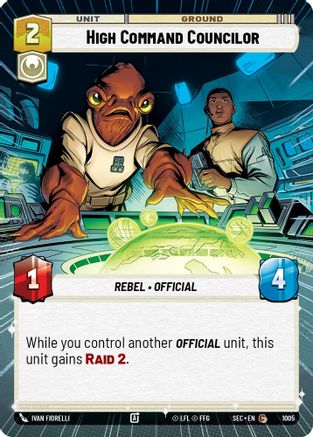 High Command Councilor (Hyperspace Foil) (1005) [Secrets of Power] Foil Star Wars: Unlimited Single Disney