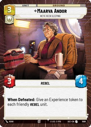 Maarva Andor - We've Been Sleeping (Hyperspace Foil) (1008) [Secrets of Power] Foil Star Wars: Unlimited Single Disney