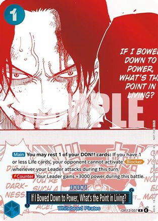 If I Bowed Down to Power, What's the Point in Living? (3rd Anniversary Treasure Campaign Pack) (OP13-057) [One Piece Promotion Cards] Foil One Piece Single Bandai